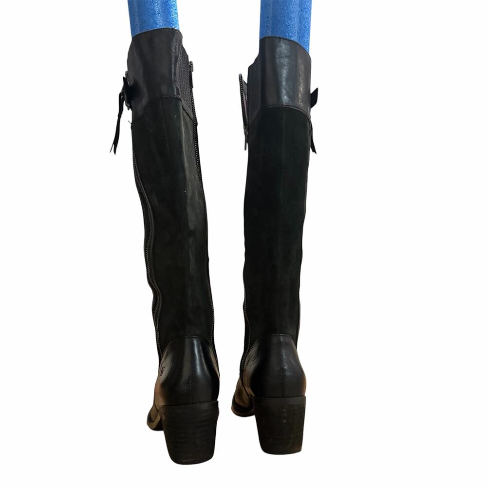 Born Women's Black Leather Knee High Boots Sz 8.5 Boho Festival Western Minimal - Picture 5 of 7